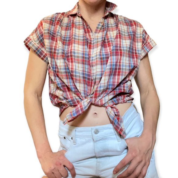 Madewell Plaid Blouse - Picture 1 of 6